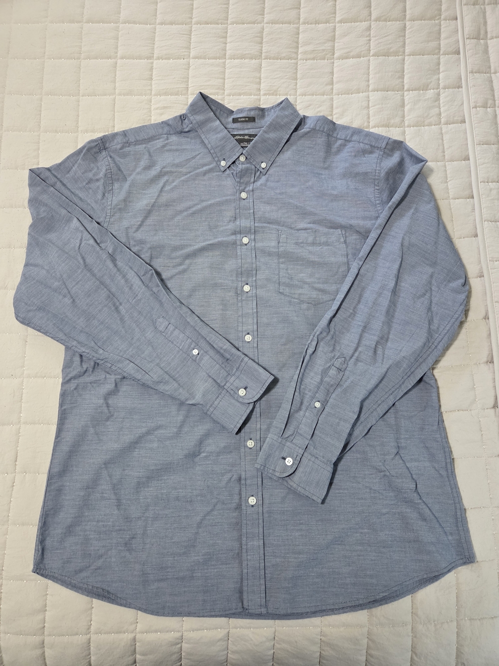Eddie Bauer Men's Sky Blue Button-Down Oxford Shirt